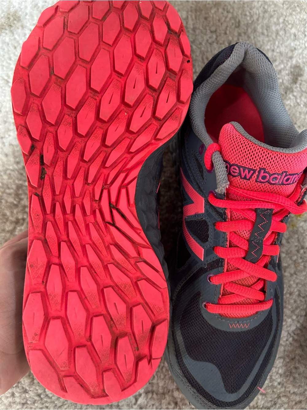 New Balance Women's Gray and Pink Running Shoes - Picture 3 of 3
